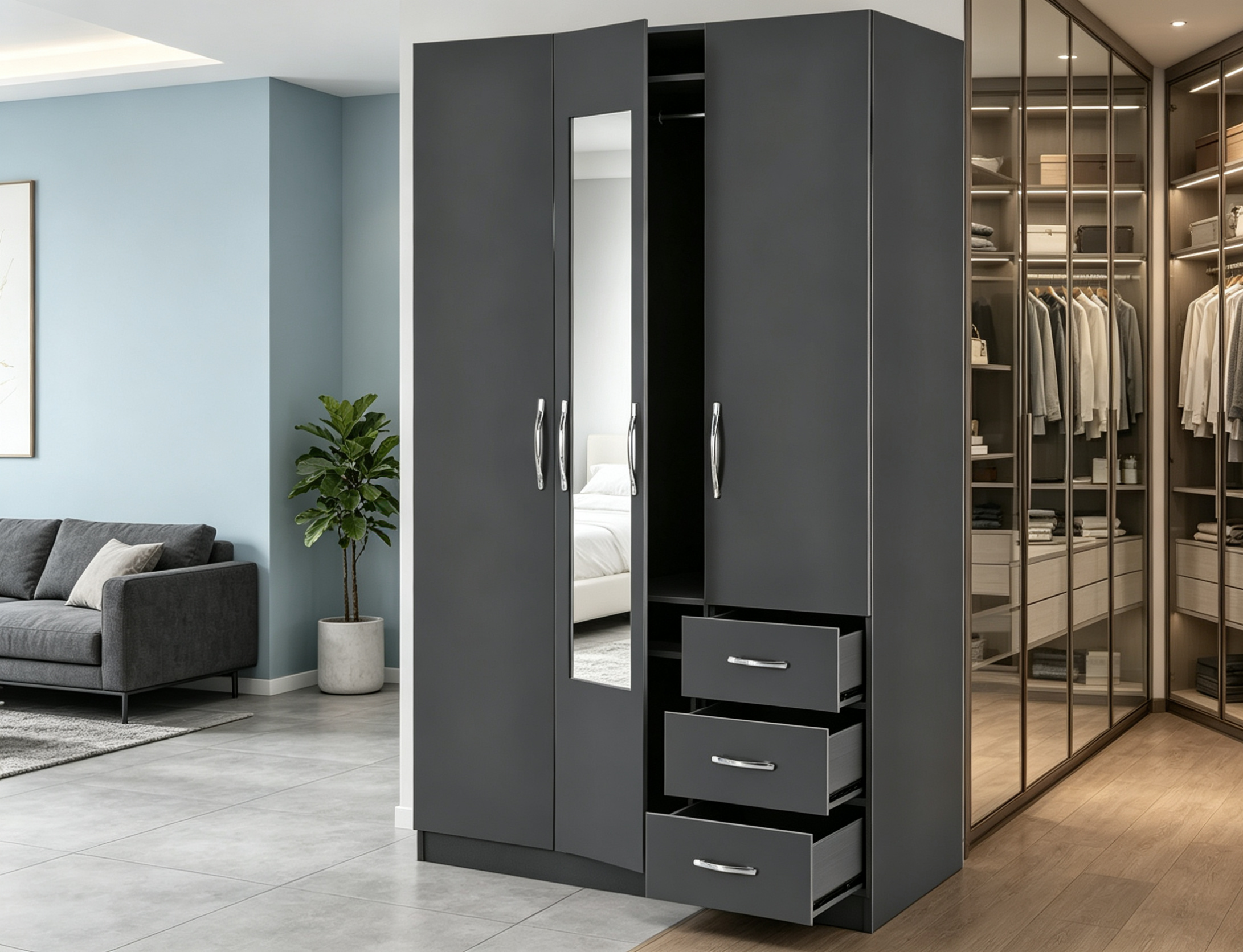 Wardrobe With Mirror - Image 2